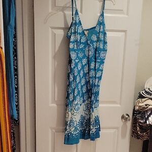 Blue Floral Women's Dress